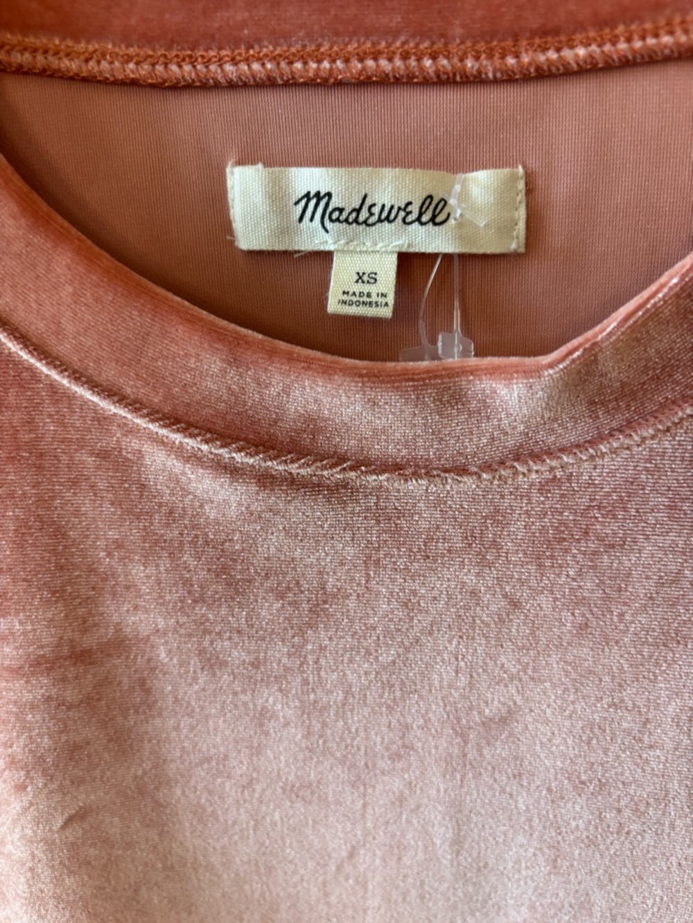 Madewell Blush Velvet Short Sleeve Tee - Picture 3 of 4